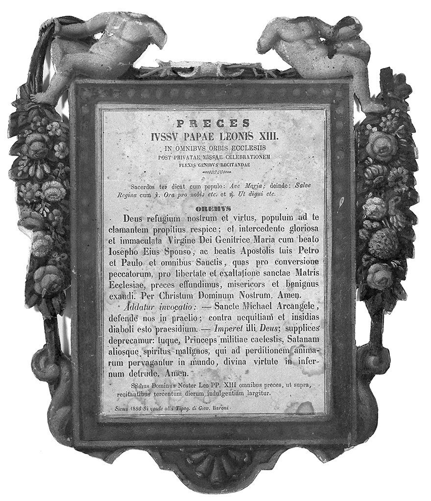 motivi decorativi vegetali con putti alati (cornice) - produzione senese (sec. XIX)