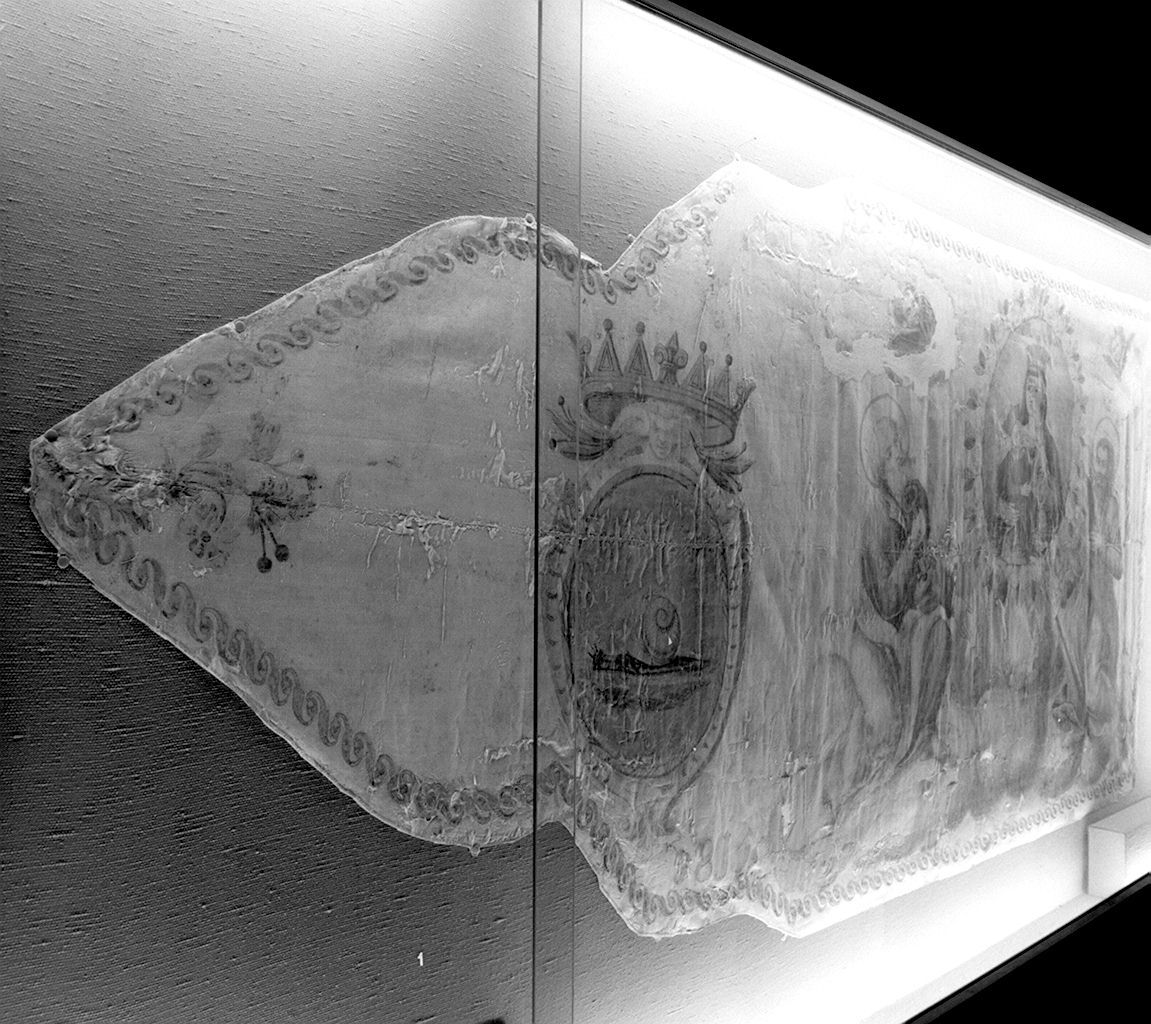 Madonna del Rosario con San Pietro e San Paolo (stendardo) - ambito senese (sec. XIX)