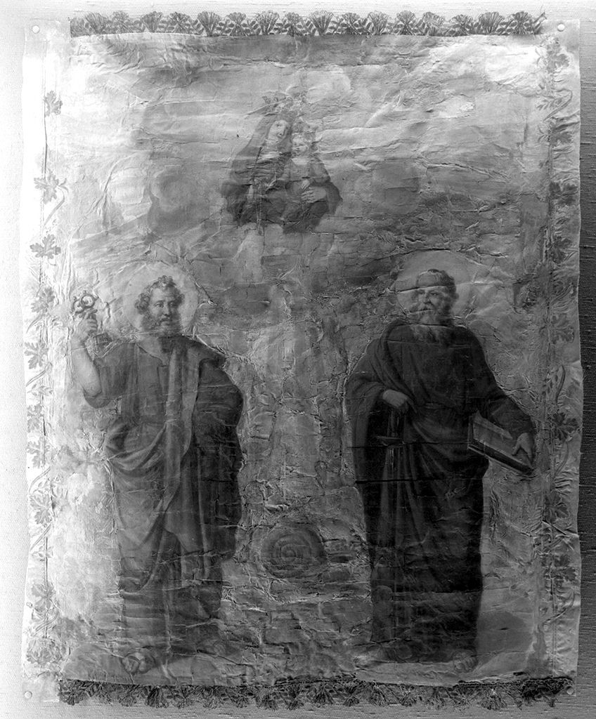 Madonna del Rosario con San Pietro e San Paolo (stendardo) - ambito senese (primo quarto sec. XIX)