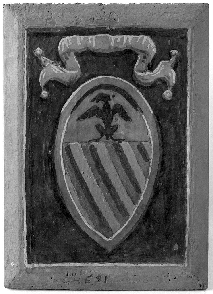 stemma gentilizio della famiglia Chesi (dipinto, elemento d'insieme) - ambito senese (prima metà sec. XX)