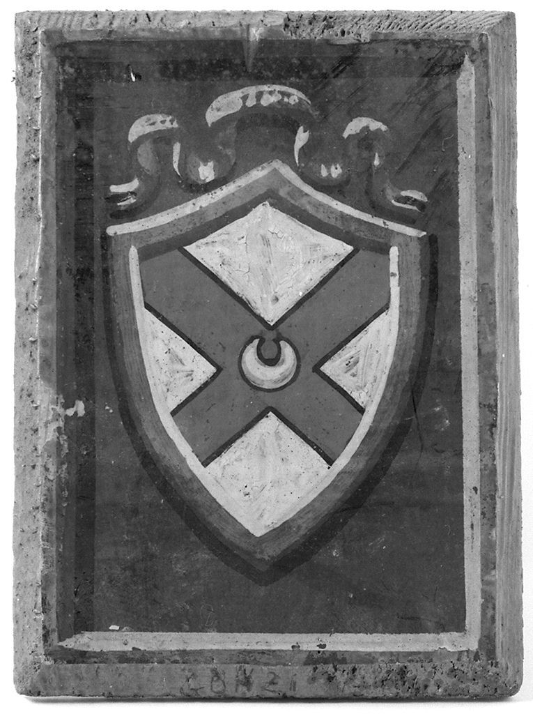 stemma gentilizio della famiglia Gonzi (dipinto, elemento d'insieme) - ambito senese (prima metà sec. XX)