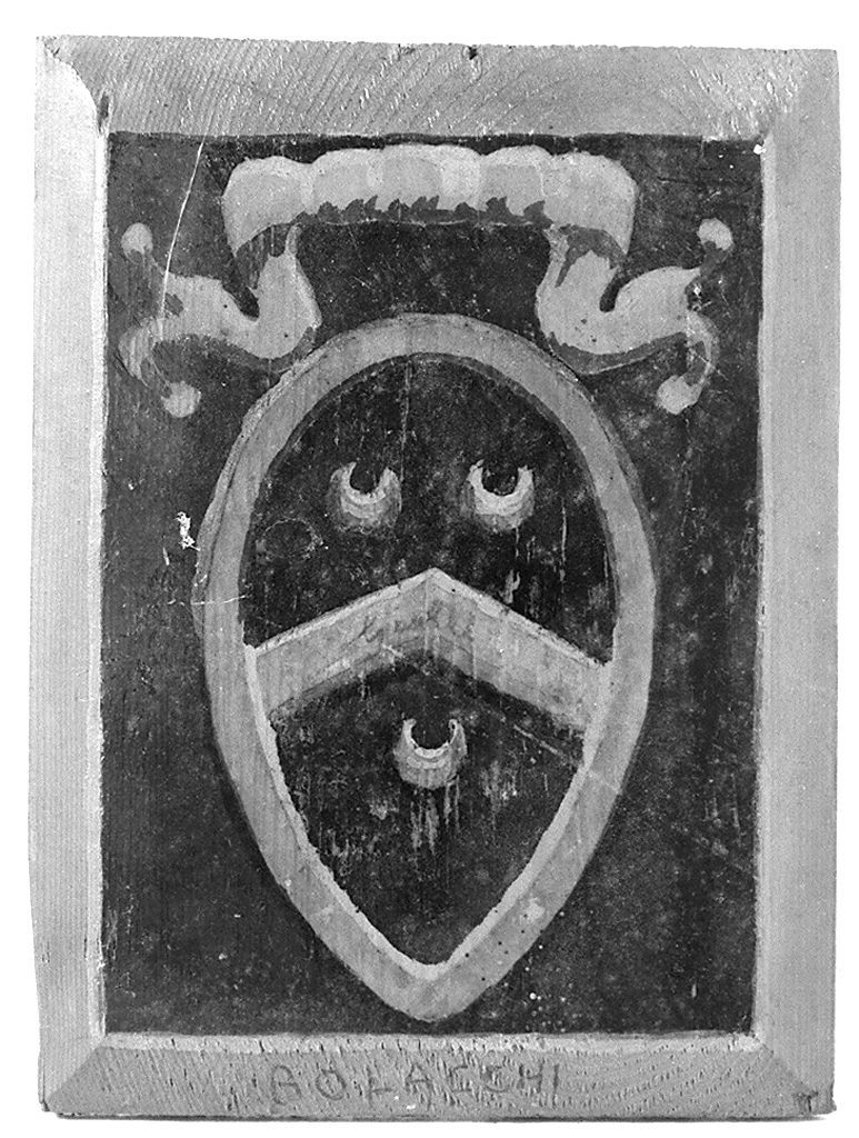 stemma gentilizio della famiglia Bolacchi (dipinto, elemento d'insieme) - ambito senese (sec. XX)