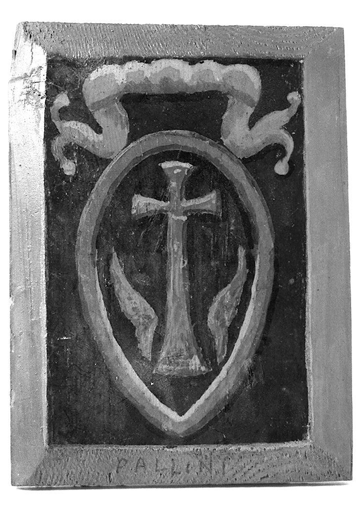 stemma gentilizio della famiglia Pallini (dipinto, elemento d'insieme) - ambito senese (sec. XX)