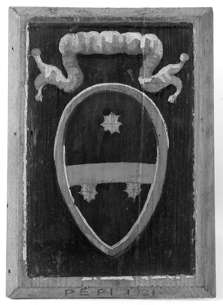 stemma gentilizio della famiglia Pepi (dipinto, elemento d'insieme) - ambito senese (sec. XX)
