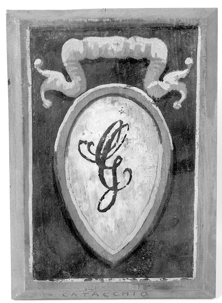 stemma gentilizio della famiglia Catacchio (dipinto, elemento d'insieme) - ambito senese (prima metà sec. XX)