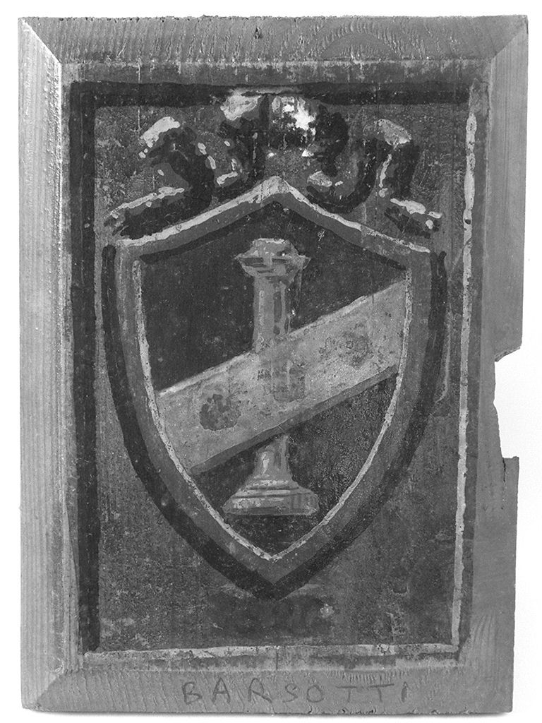 stemma gentilizio della famiglia Barsotti (dipinto, elemento d'insieme) - ambito senese (prima metà sec. XX)