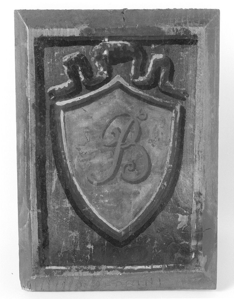 stemma gentilizio della famiglia Bacchini (dipinto, elemento d'insieme) - ambito senese (sec. XX)