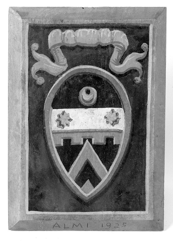 stemma gentilizio della famiglia Almi (dipinto, elemento d'insieme) - ambito senese (sec. XX)