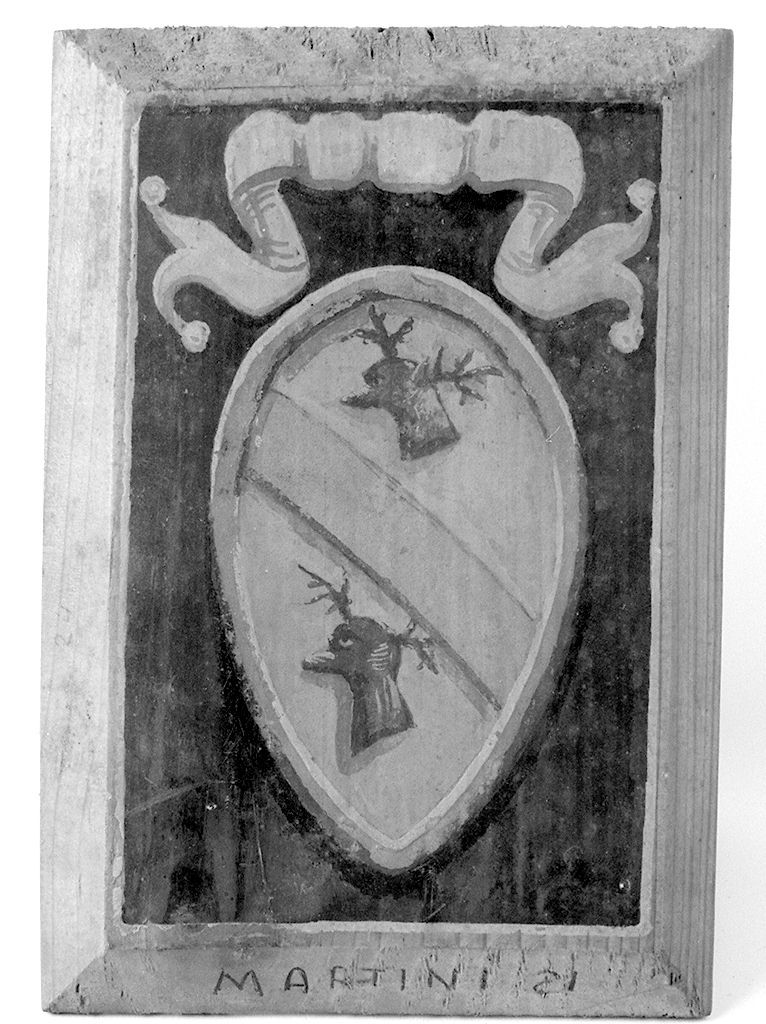 stemma gentilizio della famiglia Martini (dipinto, elemento d'insieme) - ambito senese (prima metà sec. XX)