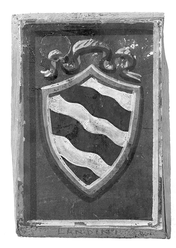 stemma gentilizio della famiglia Landini (dipinto) - ambito senese (secc. XIX/ XX)