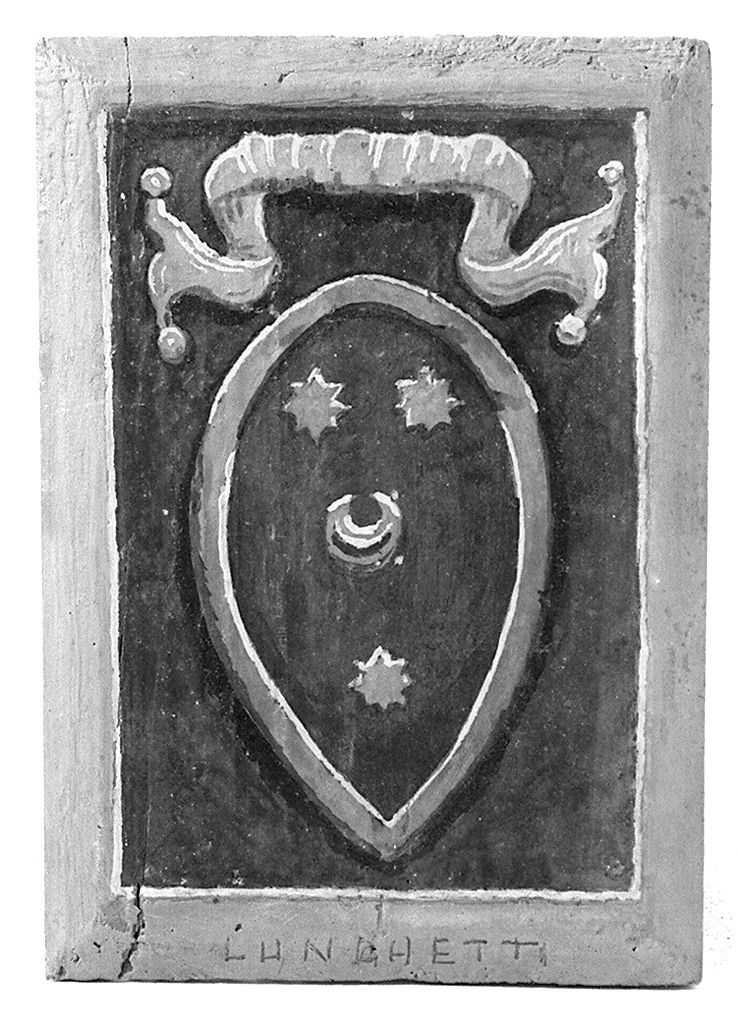 stemma gentilizio della famiglia Lunghetti (dipinto) - ambito senese (secc. XIX/ XX)