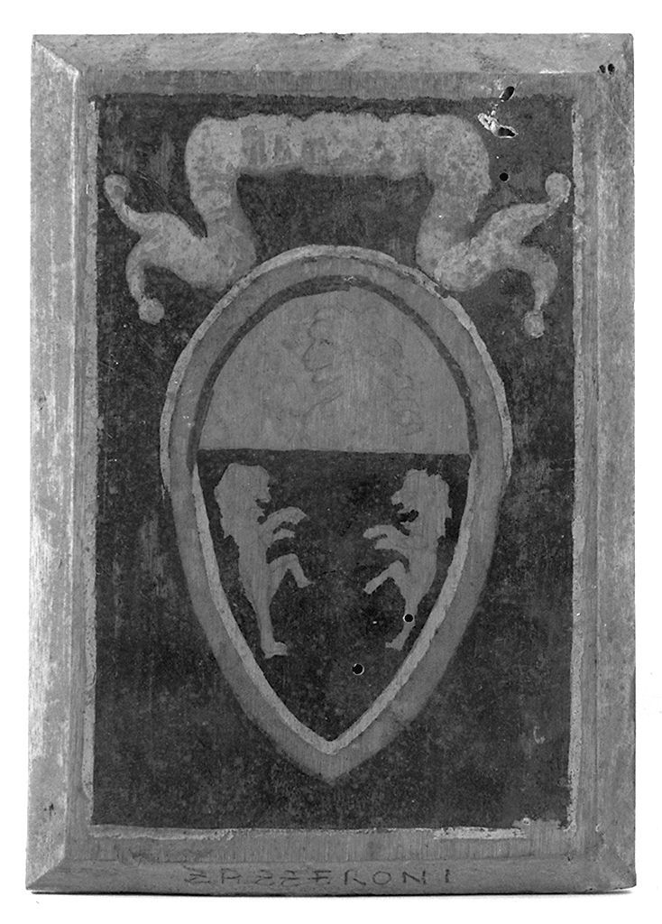 stemma gentilizio della famiglia Zazzeroni (dipinto) - ambito senese (secc. XIX/ XX)