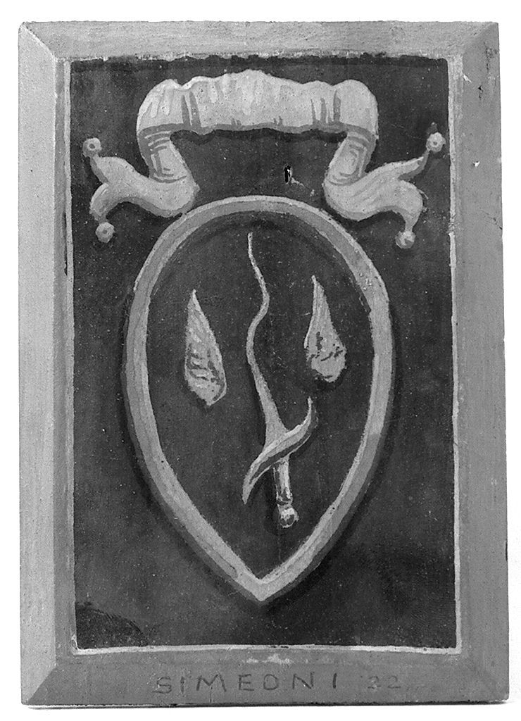 stemma gentilizio della famiglia Simeoni (dipinto) - ambito senese (secc. XIX/ XX)