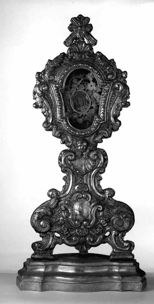 cherubino con festone vegetale (reliquiario - a ostensorio) - bottega toscana (sec. XVIII)