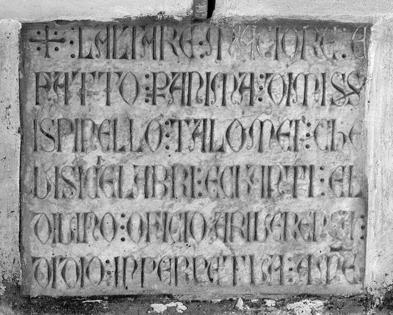 lapide documentaria - bottega senese (sec. XIV)