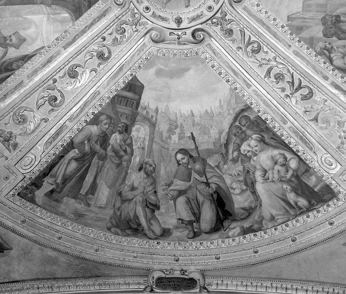 San Rocco guarisce gli appestati (dipinto, elemento d'insieme) di Gambarelli Crescenzio (sec. XVII)