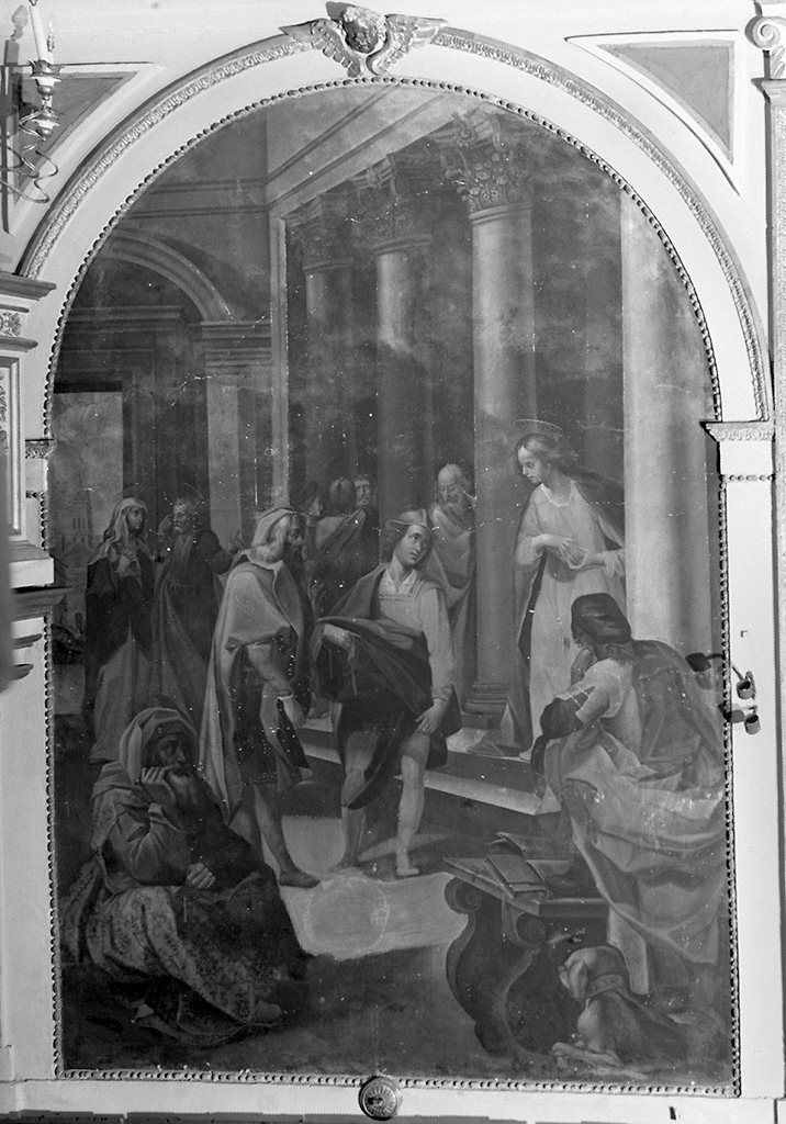 disputa di Gesù con i dottori nel tempio (dipinto, elemento d'insieme) di Salimbeni Simondio (sec. XVII)