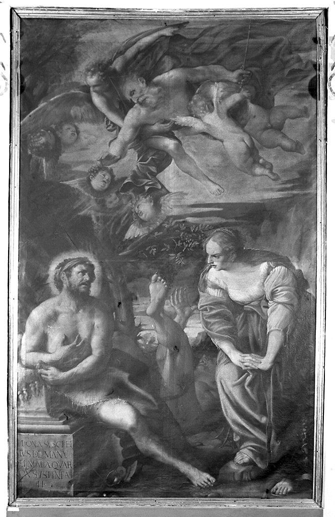 Giobbe deriso dalla moglie (dipinto, elemento d'insieme) di Vanni Raffaello (sec. XVII)