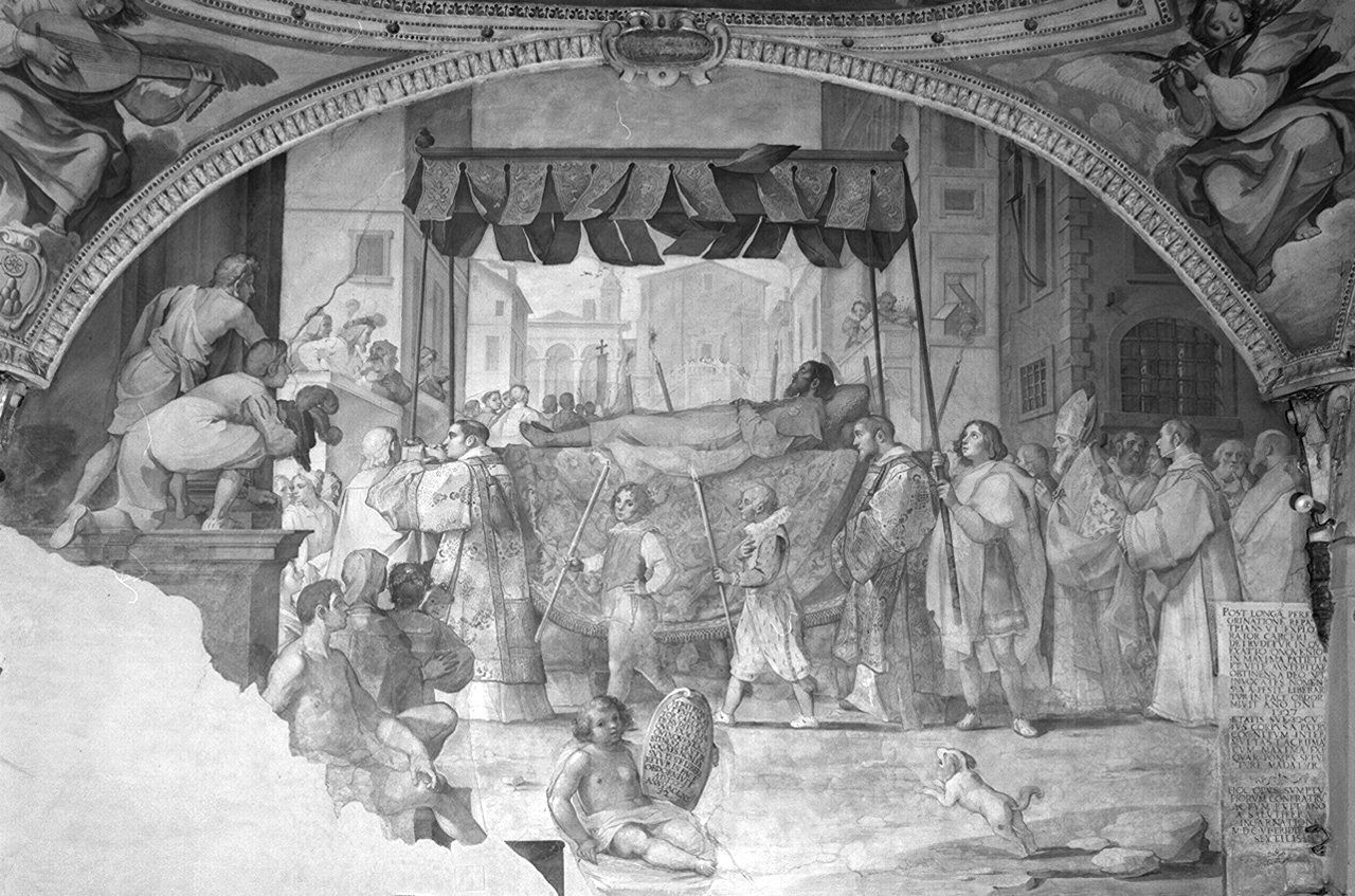 funerali di San Rocco (dipinto, elemento d'insieme) di Manetti Rutilio (sec. XVII)