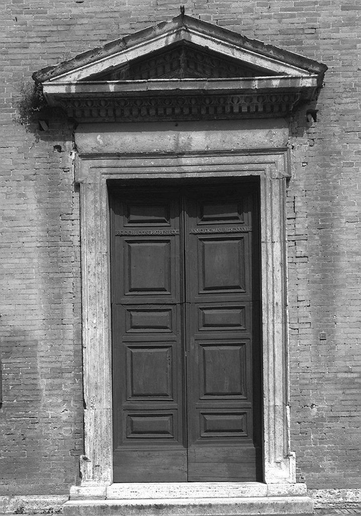 portale, elemento d'insieme - bottega senese (ultimo quarto sec. XVI)