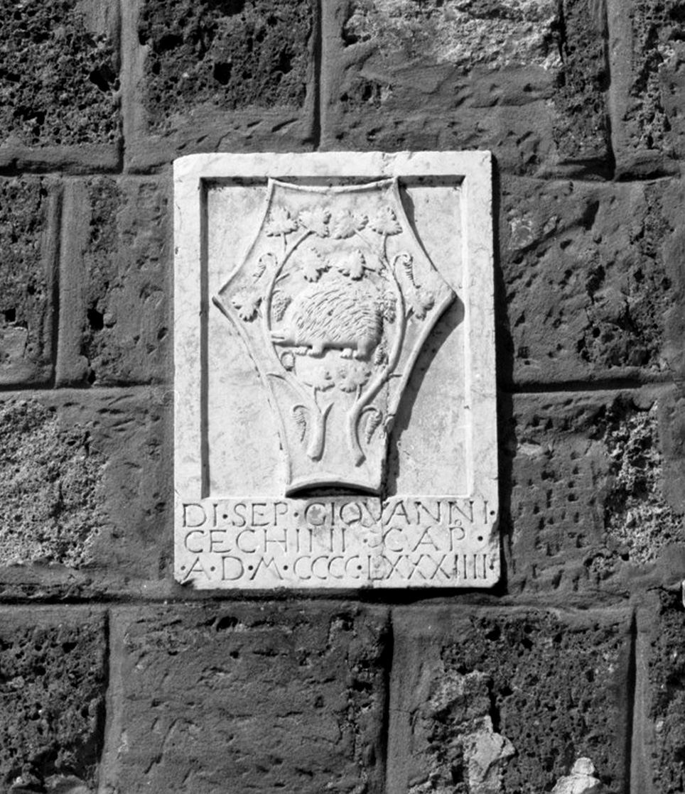stemma gentilizio di Giovanni Cechini (lapide) - bottega toscana (sec. XV)