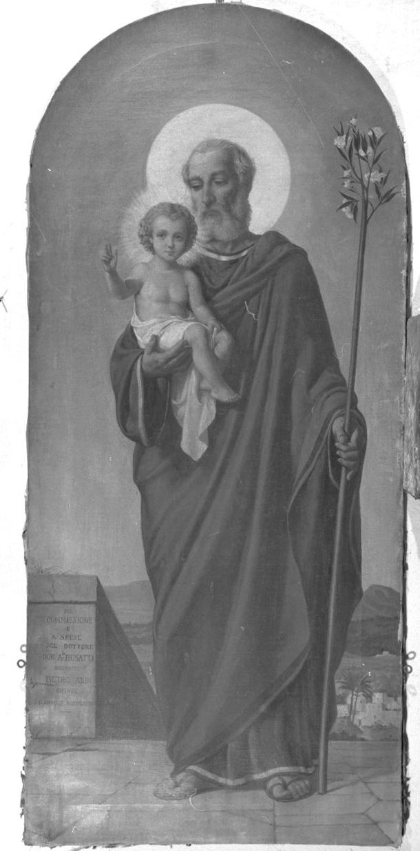 San Giuseppe e Gesù Bambino (dipinto) di Aldi Pietro (sec. XIX)