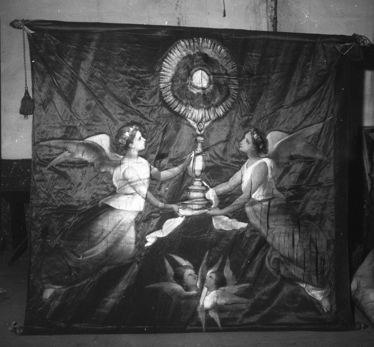 angeli adoranti (stendardo) - ambito toscano (sec. XVIII)