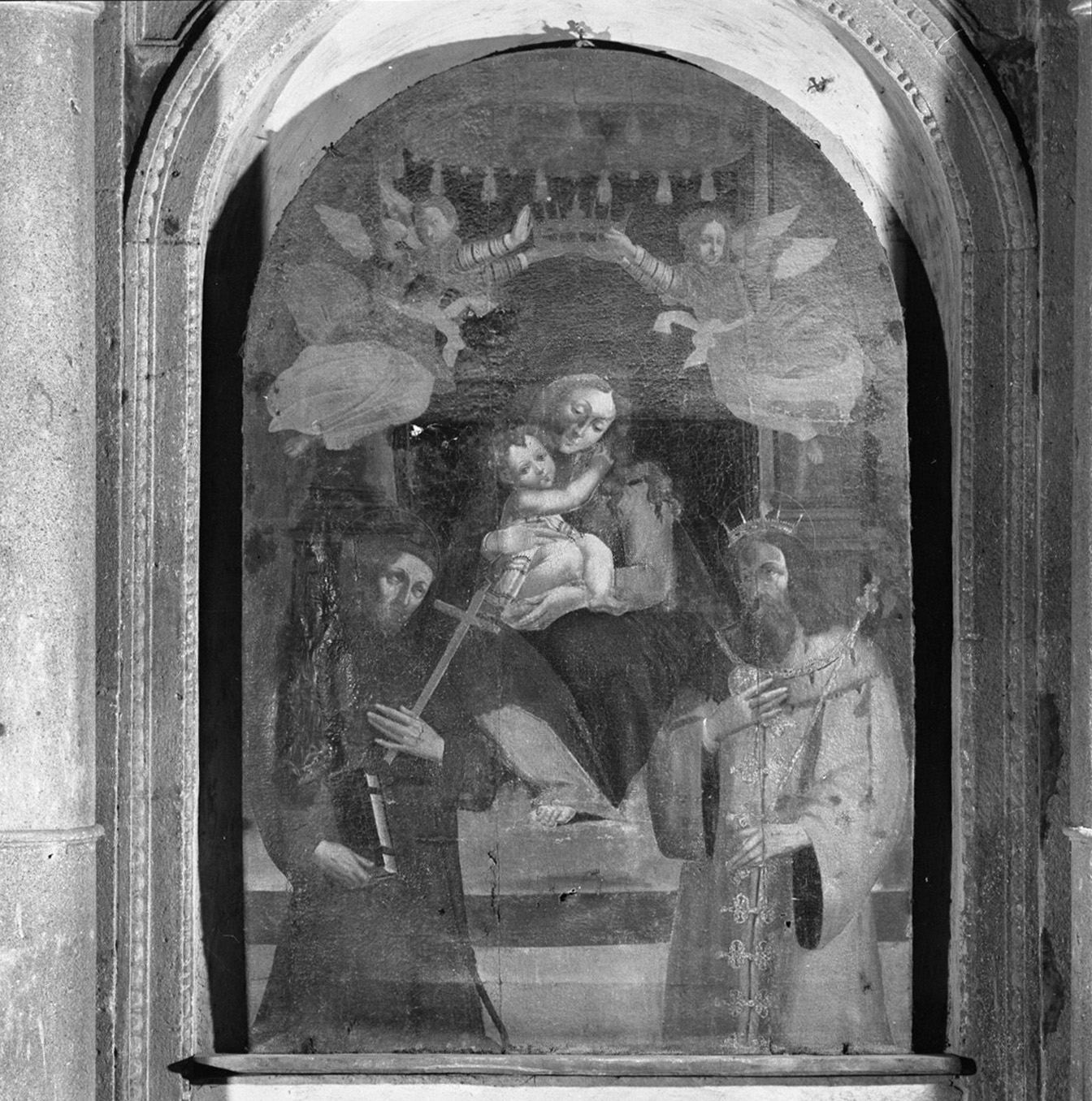 Madonna in trono con Bambino con San Sigismondo e San Francesco (dipinto) - ambito senese (sec. XVI)
