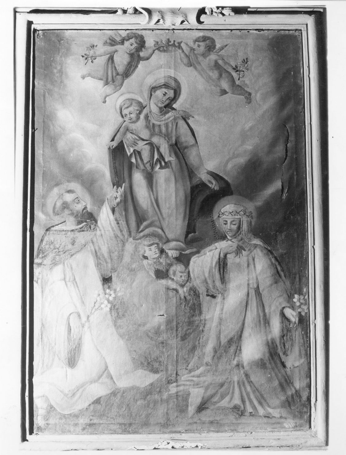 Madonna del Rosario con San Domenico e Santa Caterina da Siena (dipinto) - ambito toscano (sec. XVIII)