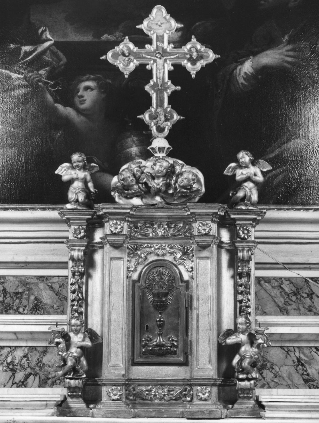 tabernacolo - a frontale architettonico - bottega toscana (sec. XIX)