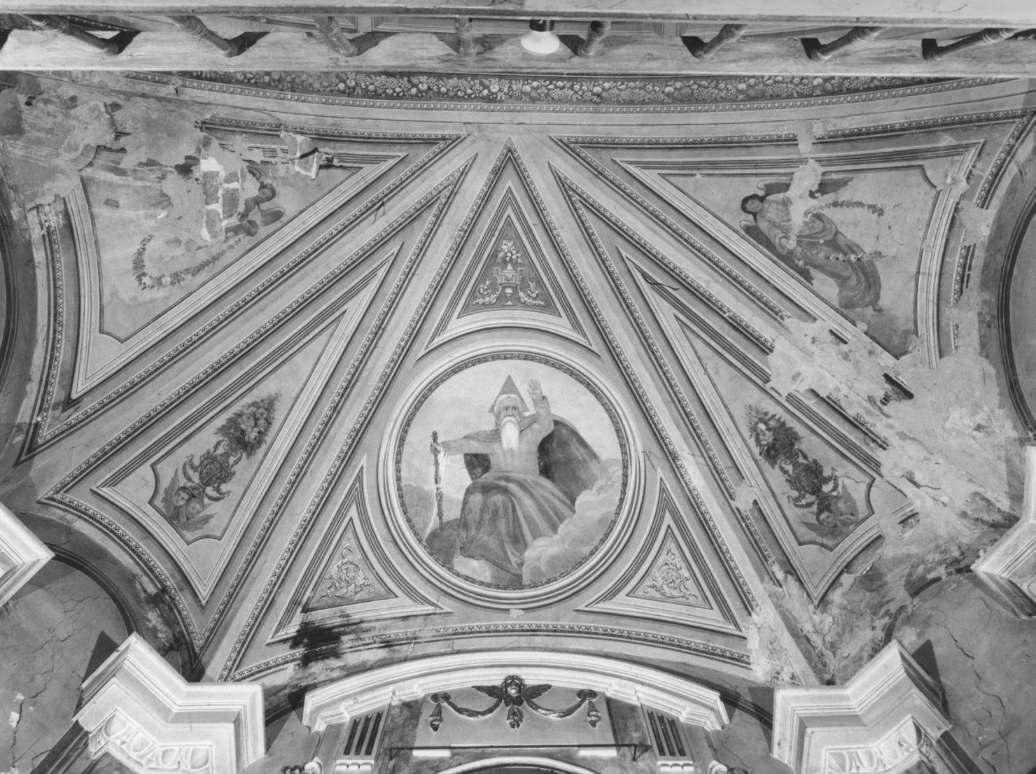 Dio Padre benedicente (dipinto, complesso decorativo) - ambito toscano (sec. XIX)