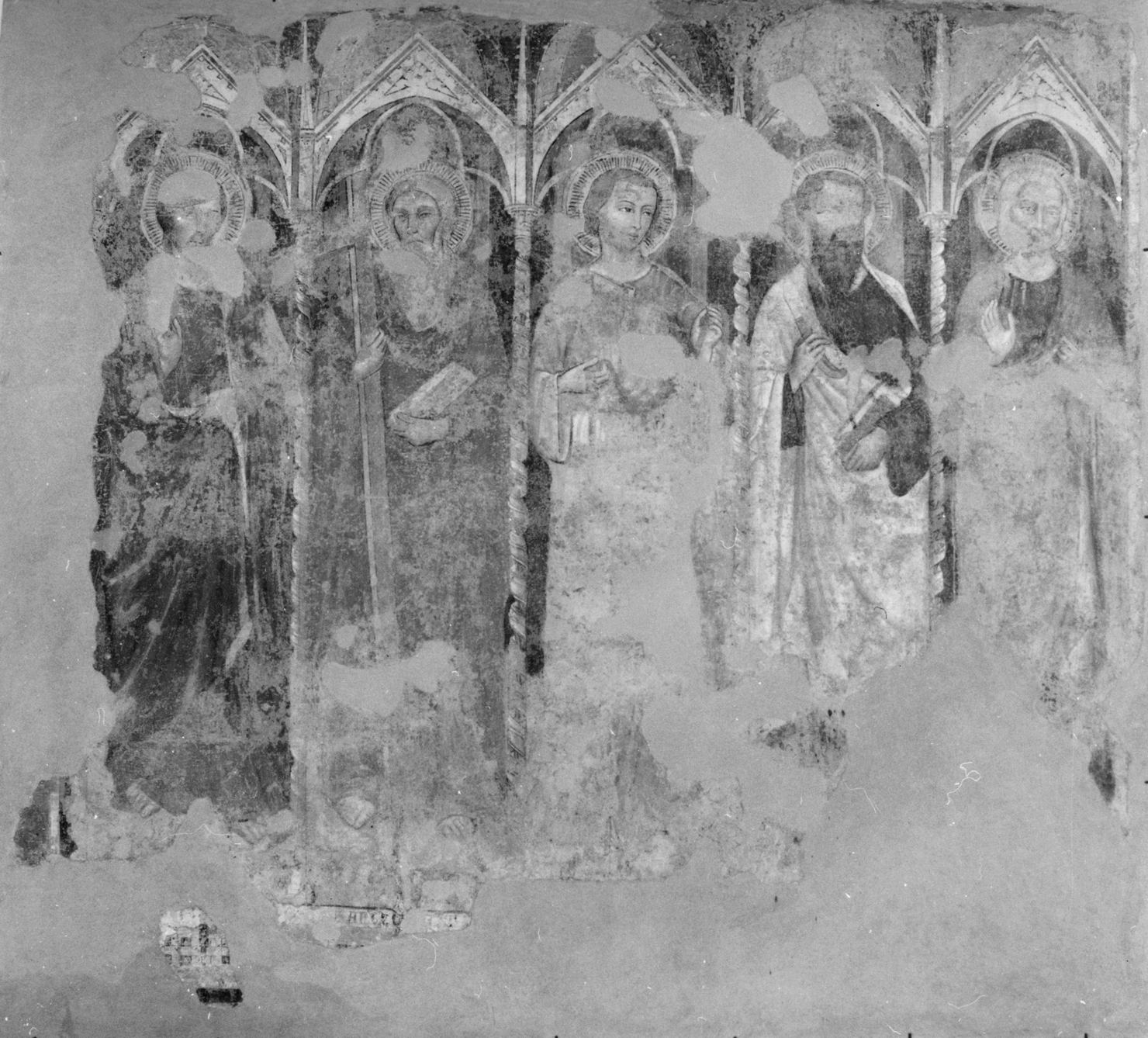 Santi (dipinto, frammento) - ambito umbro (prima metà sec. XIV)