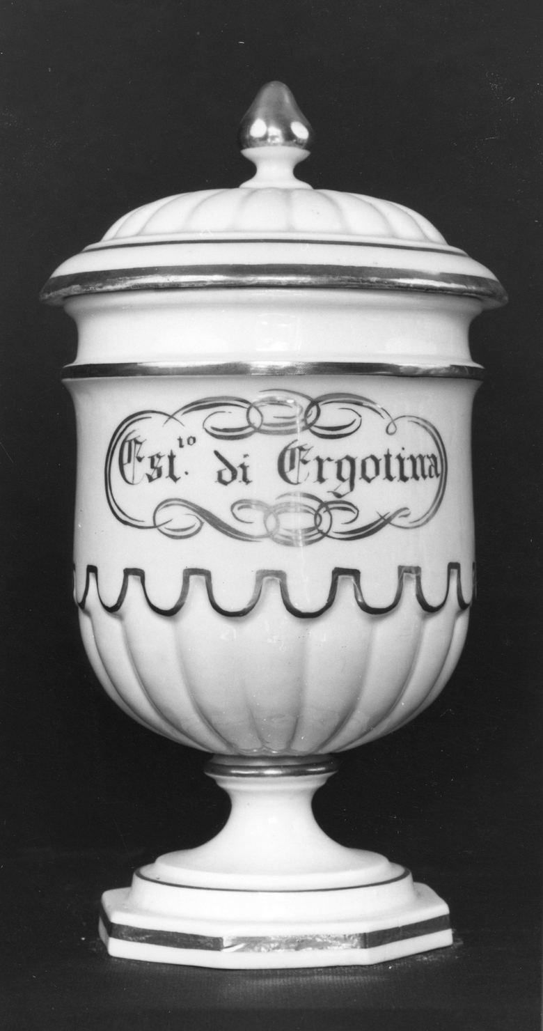 vaso da farmacia, serie - manifattura toscana (prima metà sec. XX)