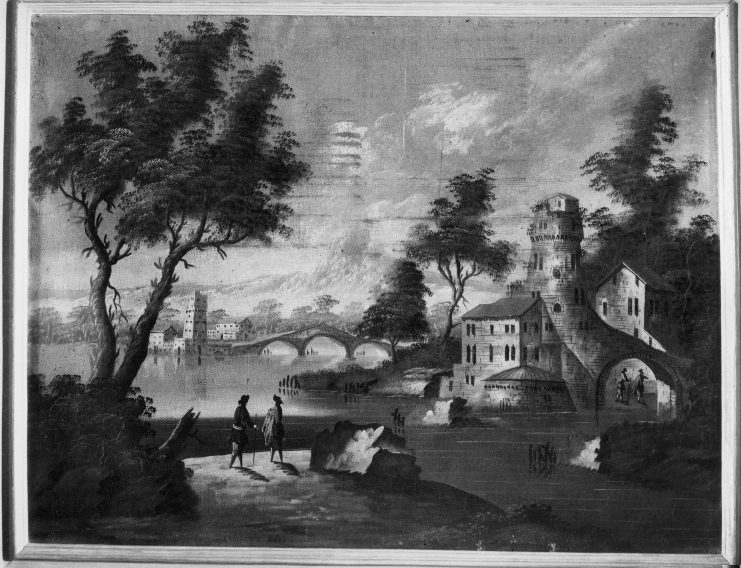 paesaggio (dipinto, elemento d'insieme) - ambito toscano (seconda metà sec. XVIII)