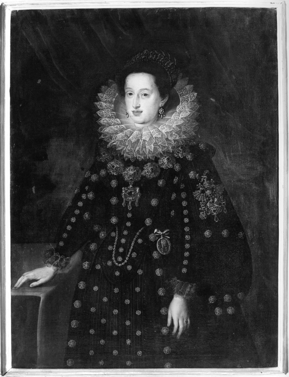 ritratto di donna (dipinto) - ambito italiano (ultimo quarto sec. XVI)