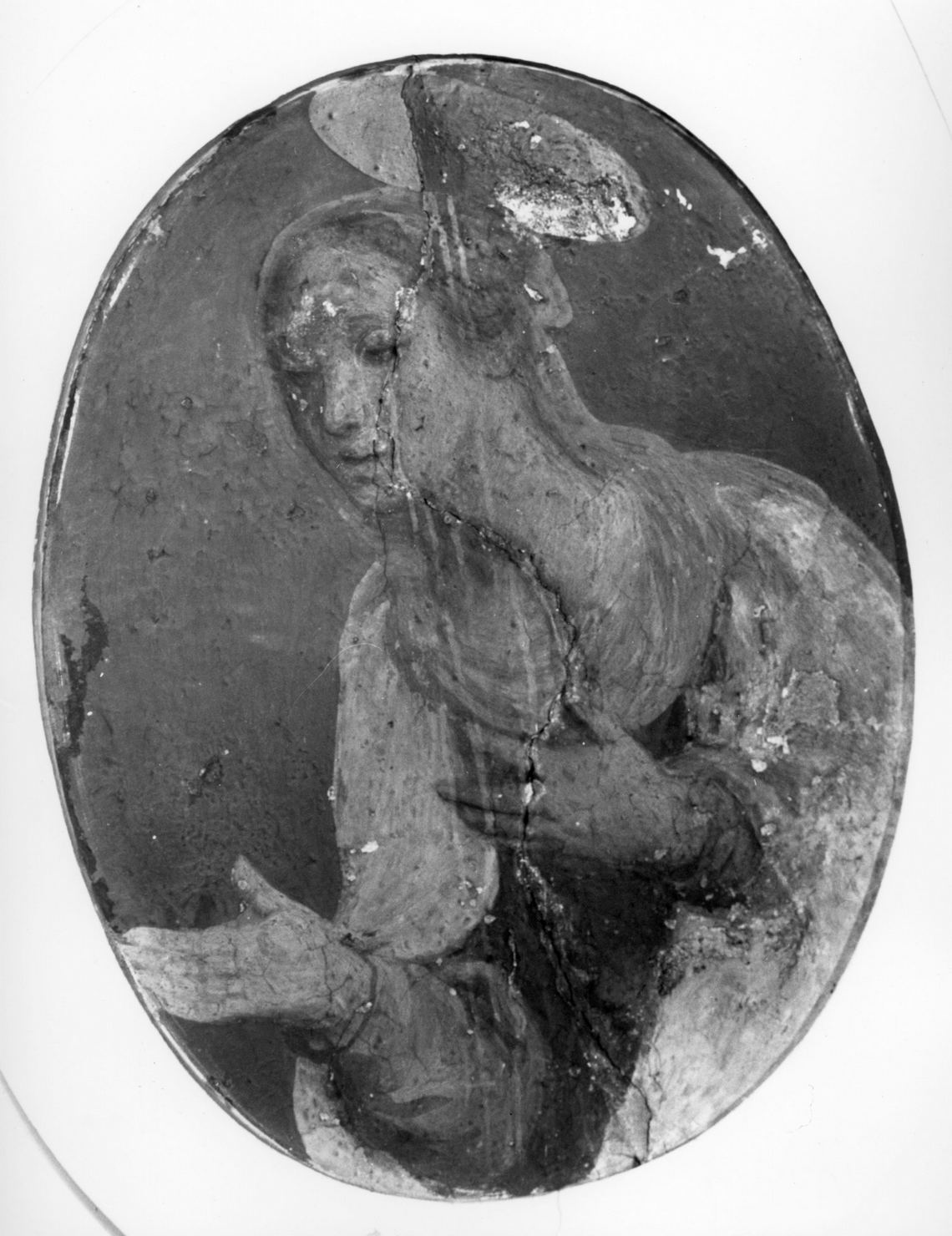 Madonna annunciata (dipinto, elemento d'insieme) - ambito senese (secc. XVI/ XVII)