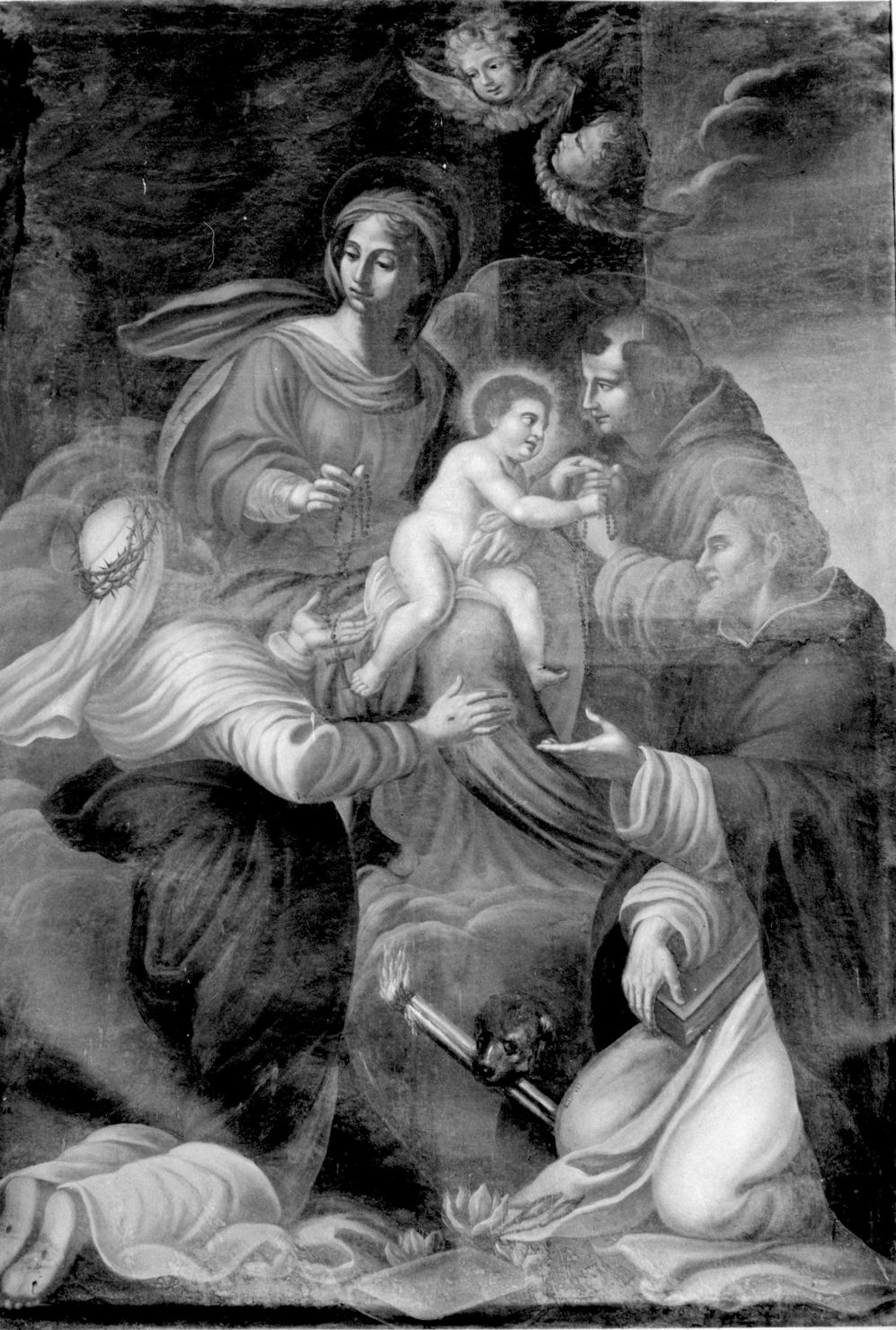 Madonna del Rosario (dipinto, opera isolata) - manifattura senese (prima metà sec. XVIII)