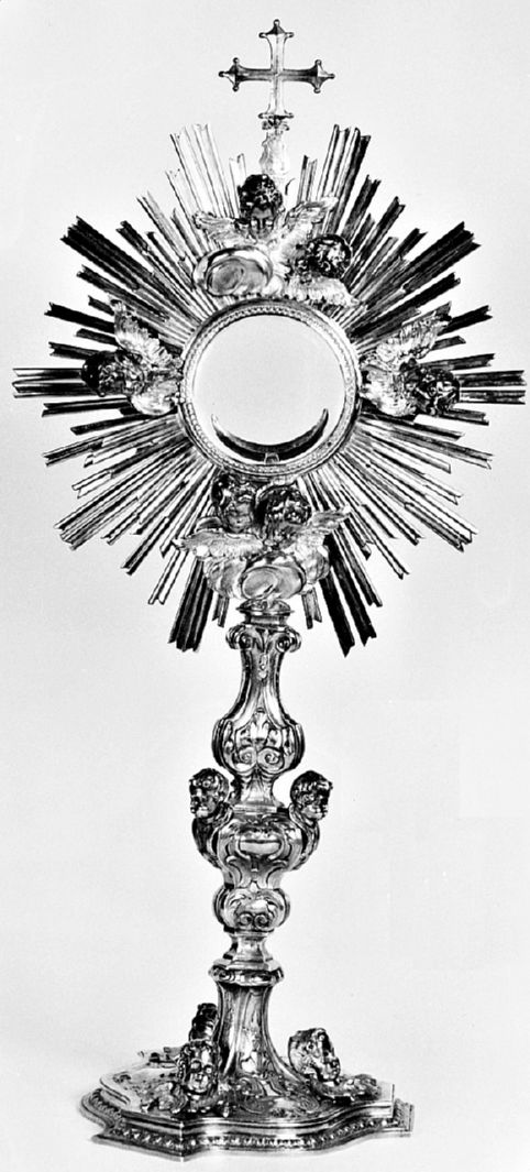 ostensorio - a raggiera - bottega romana (prima metà sec. XVIII)