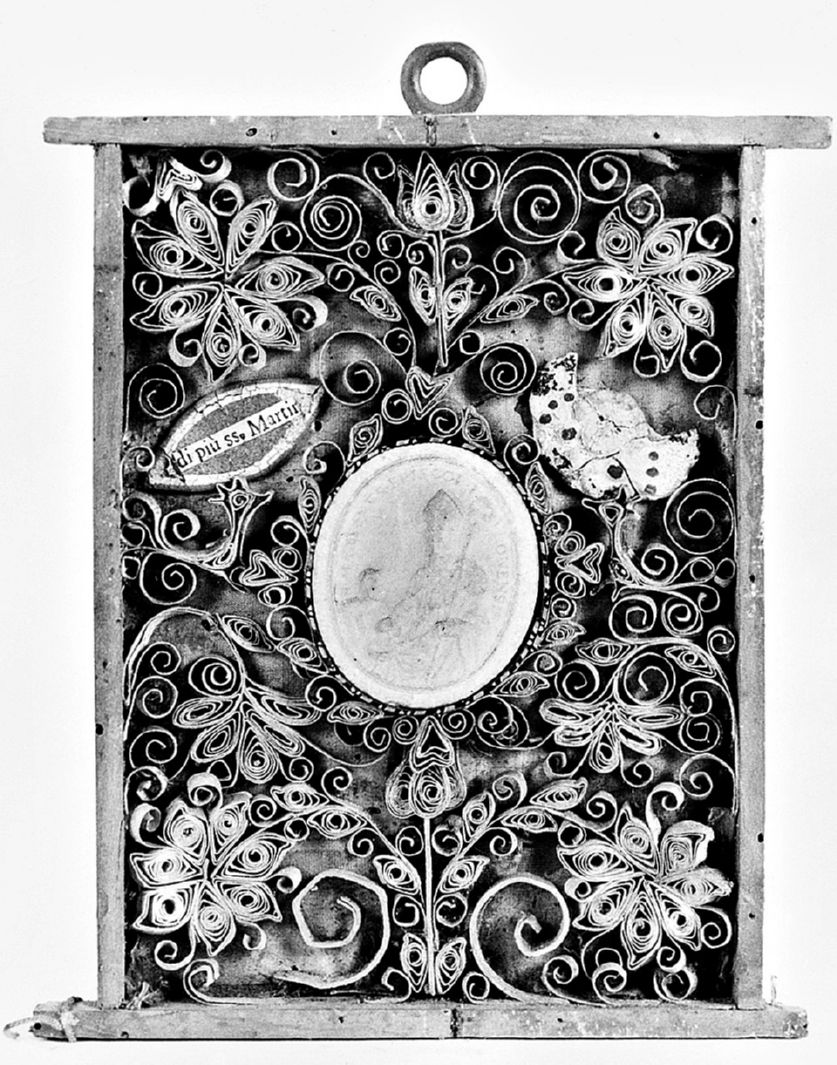 San Martino vescovo (reliquiario - a tabella) - bottega toscana (seconda metà sec. XIX)