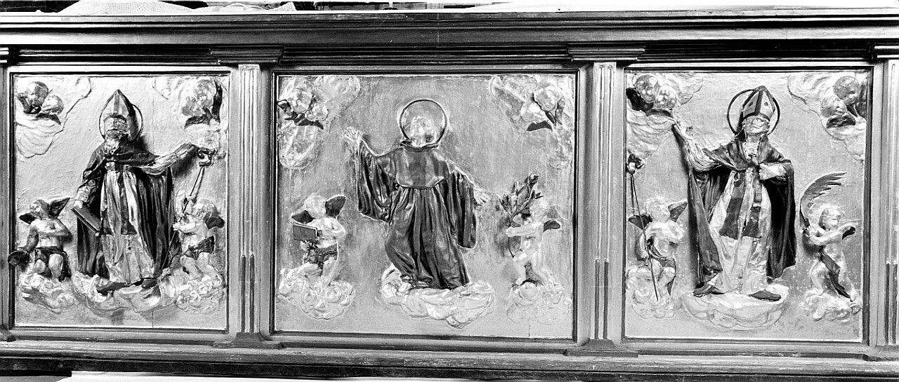 beato Antonio Patrizi e due santi vescovi (paliotto) - bottega toscana (seconda metà sec. XVIII)