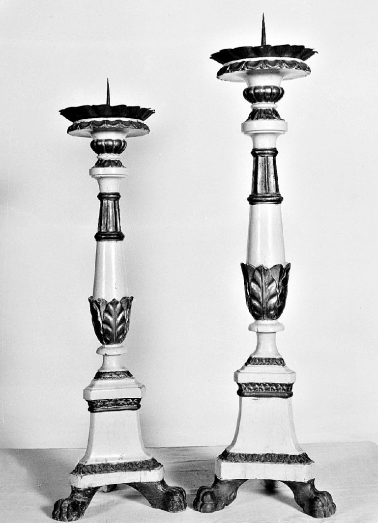 candeliere d'altare, serie - bottega toscana (seconda metà sec. XVIII)