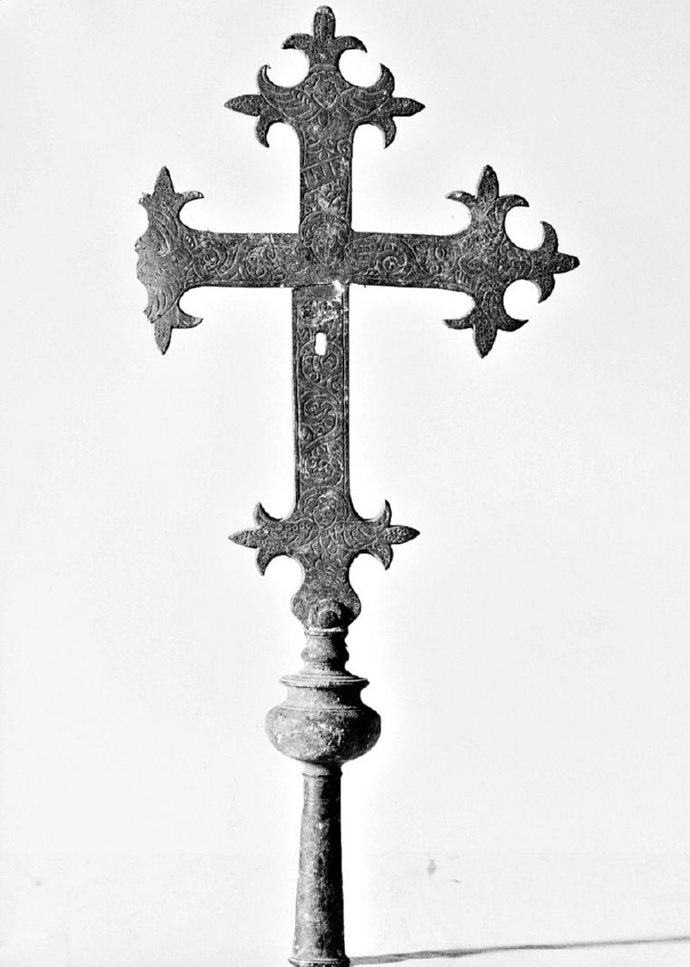 croce processionale - bottega toscana (fine/inizio secc. XVI/ XVII)