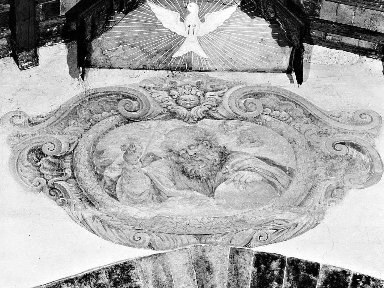 Dio Padre benedicente (dipinto, elemento d'insieme) di Aggravi Andrea, Nastagi Andrea (prima metà sec. XVIII)