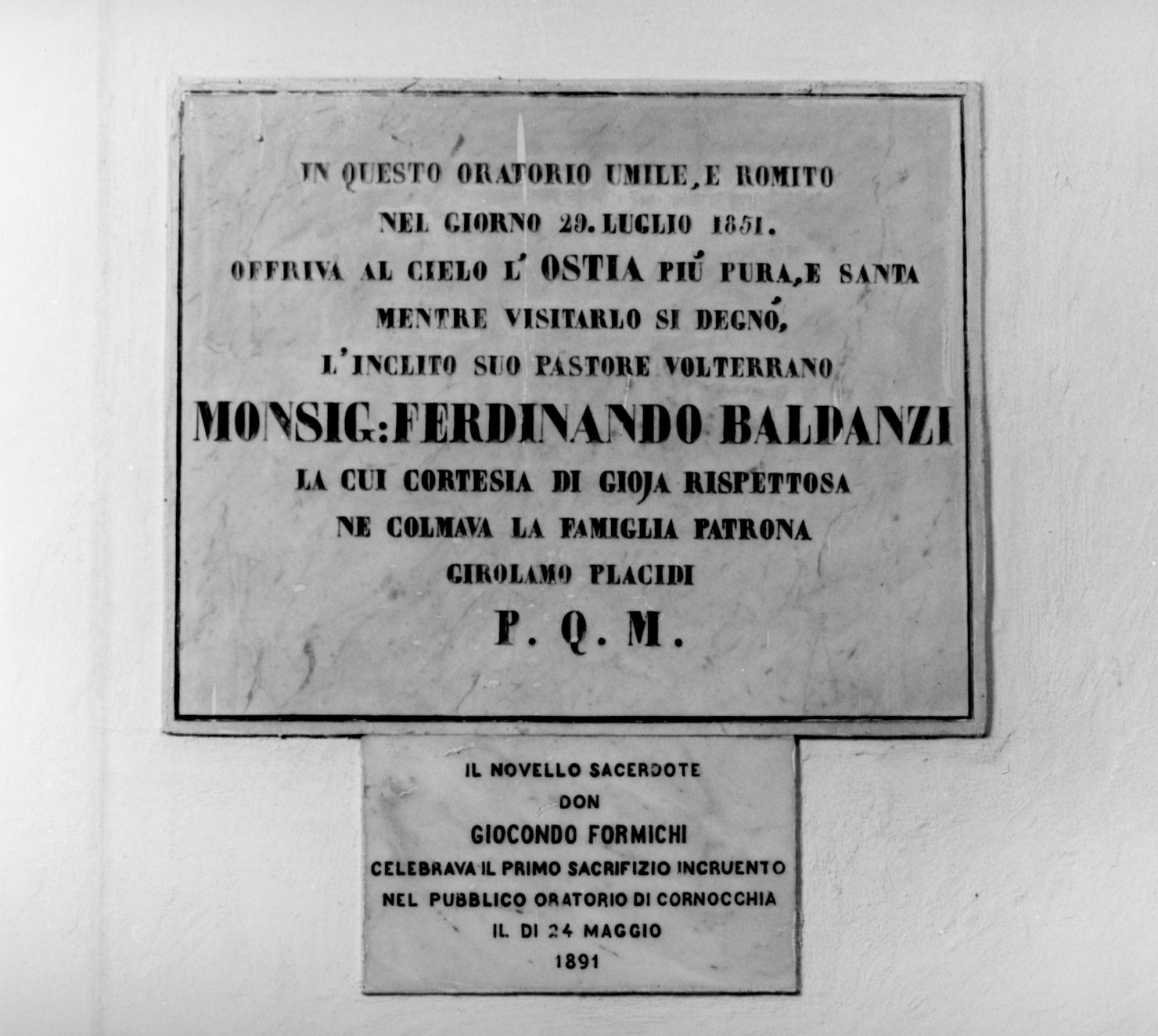 lapide commemorativa, serie - bottega senese (sec. XIX)