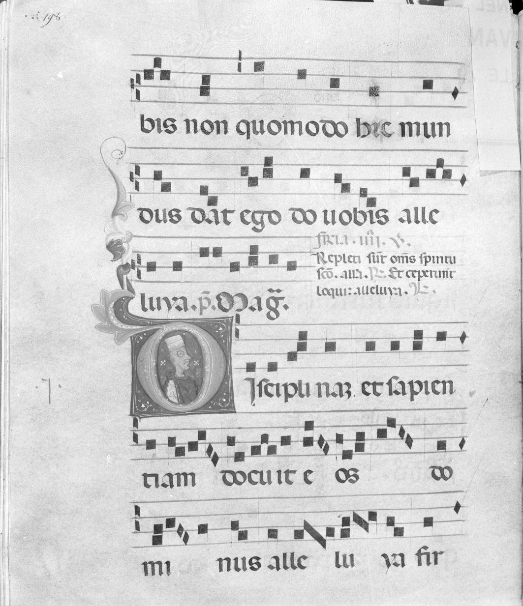 lettera vegetalizzata (miniatura) - ambito italiano (seconda metà sec. XIV)