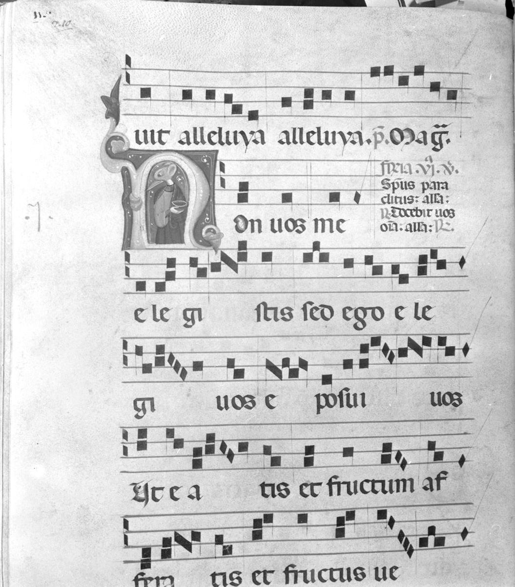 lettera vegetalizzata (miniatura) - ambito italiano (seconda metà sec. XIV)