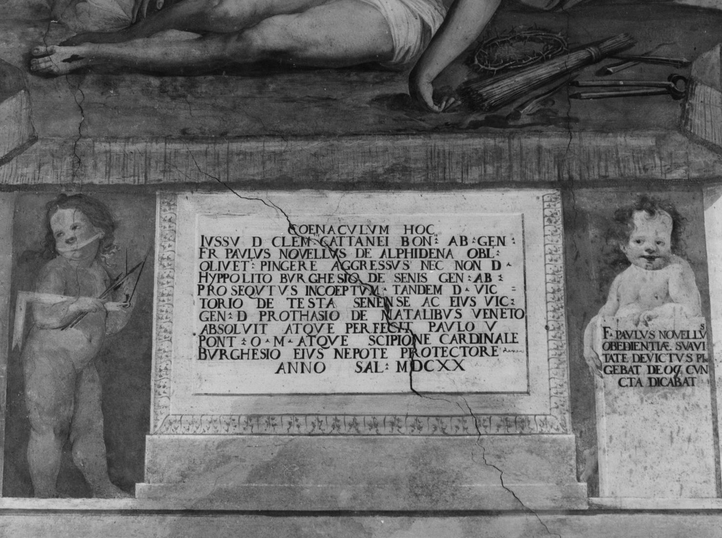 iscrizione (dipinto, elemento d'insieme) di Novelli Paolo (sec. XVII)