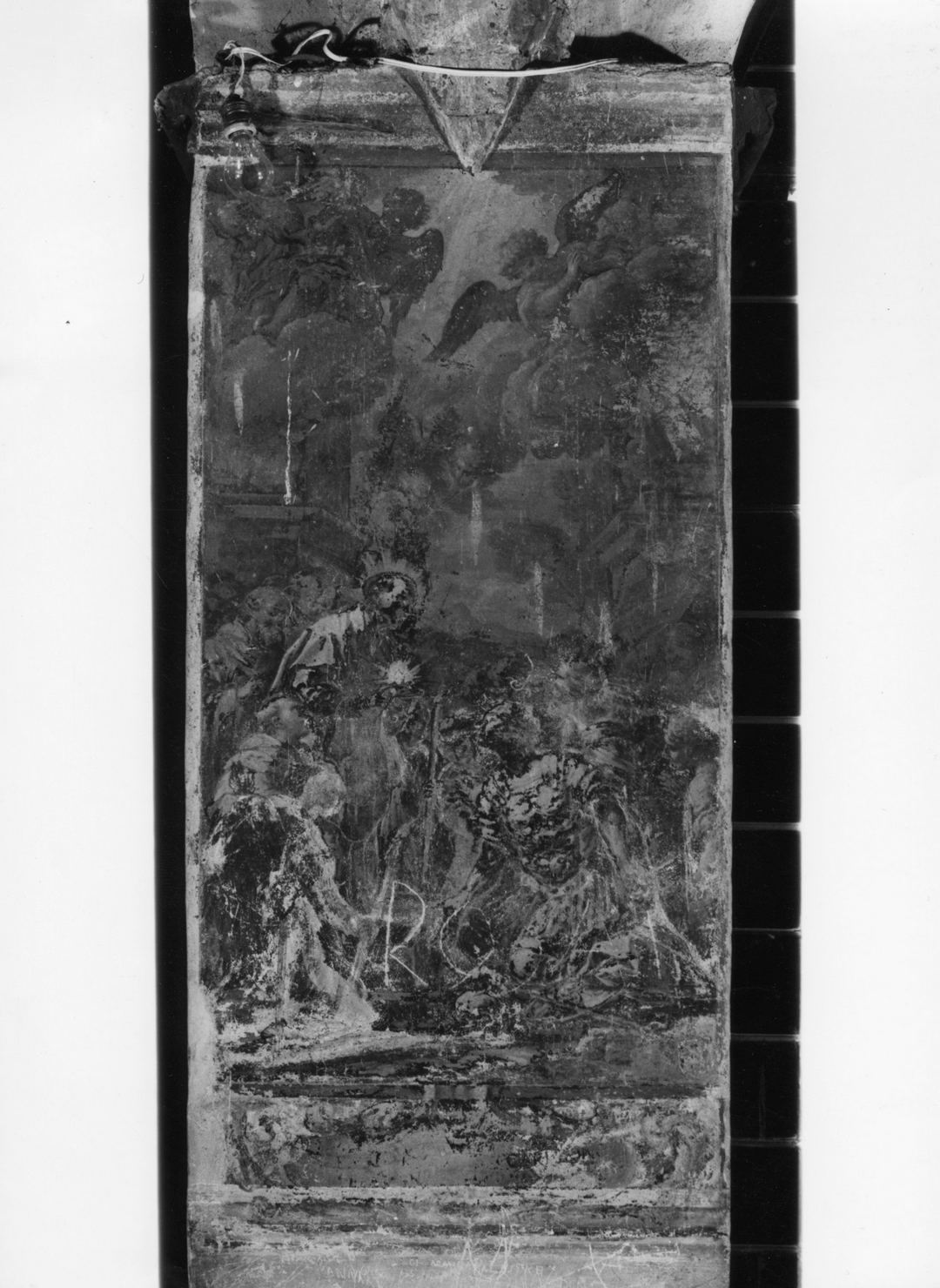 beato Bernardo Tolomei offre il proprio cuore (dipinto, elemento d'insieme) - ambito Italia centrale (secc. XVII/ XVIII)