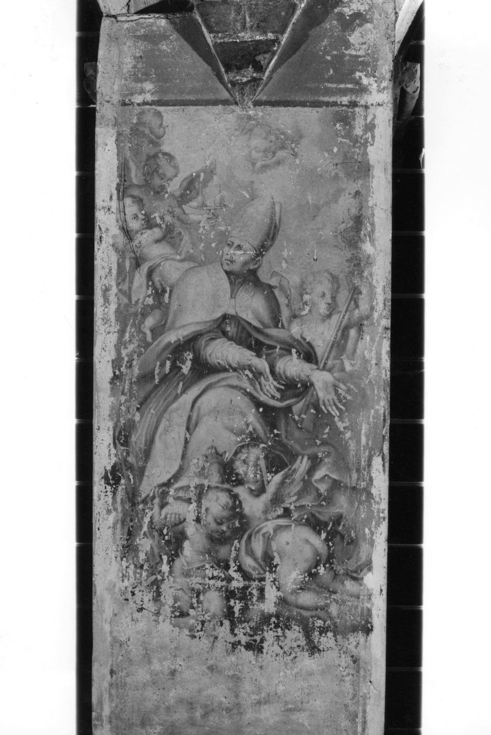 Santo vescovo (dipinto, elemento d'insieme) - ambito Italia centrale (prima metà sec. XVIII)