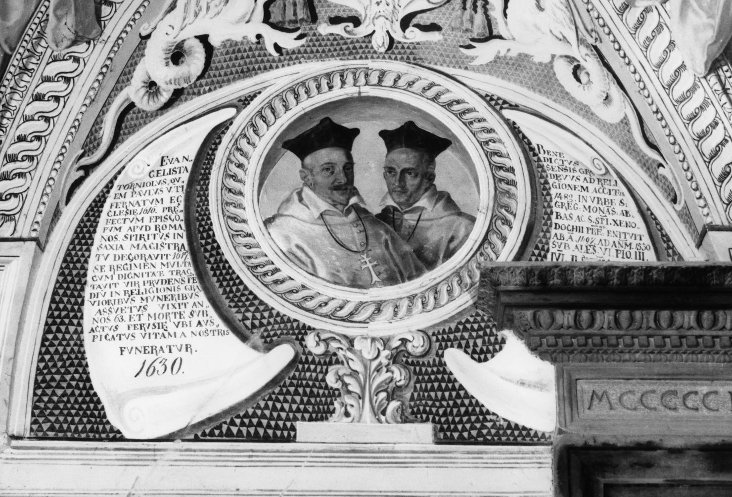 ritratti dei padri Evangelista Tornioli e Benedetto senese (dipinto, elemento d'insieme) di Moller Antonio Maria il giovane (sec. XVII)